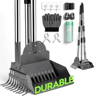 Pooper Scooper,Long Handle Dog Pooper Scooper,No More Bending , Easy to use | Easy to install,Upgraded Toothed Scooper,Free Extension Pole, Ideal for Yard, Lawn, Dirt & Gravel Ground,for Small-Medium Dog