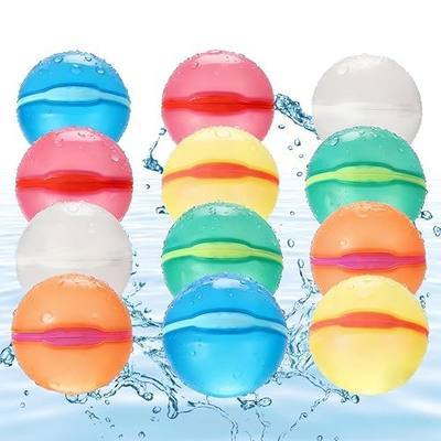 Reusable Water Balloons Refillable for Kids: Soft Silicone Material Self Sealing for Outdoor Activities - Summer Pool Beach Water Bomb for Boys Girls 3-12 Years (12Pck)