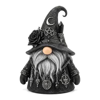 Gothic Gnome, Gothic Witch Gnome Figurine for Halloween Decorations, Home Shelves, Mantels & Home Garden Yard Decorations (Gothic Witchy Gnome)