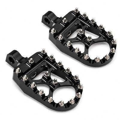 Motorcycle CNC Wide Foot Pegs 360° Roating MX Offroad Footpegs Chopper Bobber Style Fit for Harley Dyna Sportster Iron 883 Fatboy Street Glide (Black)
