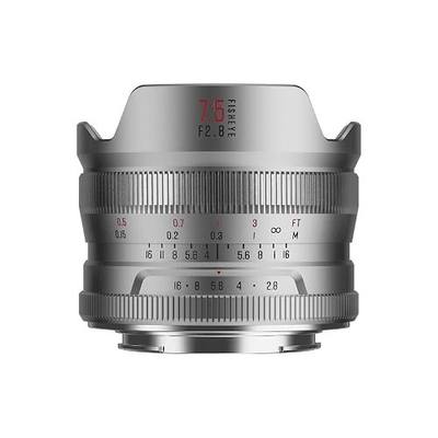 Brightin Star 7.5mm F2.8 IV Fisheye Lens for EF-M Mount Mirrorless Cameras, Manual Focus Prime APS-C Lens Fit for M1 M2 M3 M5 M50 Mark II(Silver)