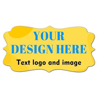 JOVELLO 100-1000 Custom Stickers - Personalized Labels Stickers with Image Logo and Text, Customized Labels for Business, Logo, Office, Parties, etc (Fancy Frame-2, 2.5x5 Inch)