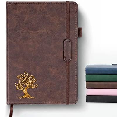 Vintage Hardcover Leather Journal Notebook, A5 Lined Notebook for Business Work School, 224 Pages 100GSM Thick No Bleed Paper, 180° Lay Flay Premium Writing Notebook for Note Taking Daily Diary Travel (Brown)