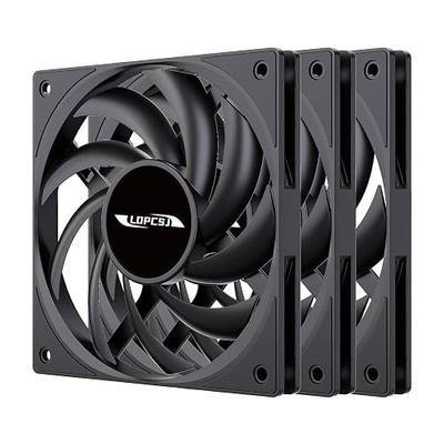 120mm Case Fan 3 Pack, Slim Case Fan, 15mm PC Fans, Computer Case Fans Quiet, 800-2400 RPM High Speed for CPU Cooling and Chassis, 12V 4Pin PWM, Black
