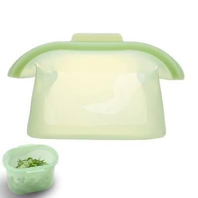 Silicone Storage, Everbag Silicone Food Storage Bags, Spliceable, wide opening, Reusable Silicone Storage Bags, High-Temperature Resistant, Leak-Proof, Microwave and Dishwasher Safe(green)