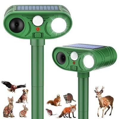 Ultrasonic Deer Repellent Devices Solar Animal Repellent Outdoor with Motion Sensor to Keep Cat Rabbit Raccoon Out of Yard Garden Farm Squirrel Fortress Pro Deer Deterrent for Plant,2Pack