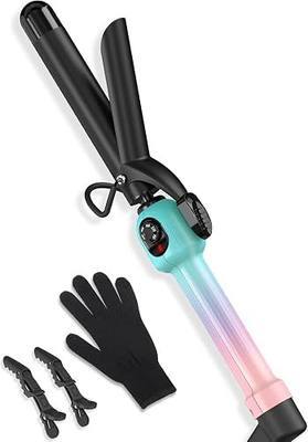 1 Inch Ceramic Medium Curling Iron for Short Hair, 280-450°F Temp Dial | 25mm Medium Barrel for Classic Curls & Natural Waves, Dual Voltage, Gradient Color
