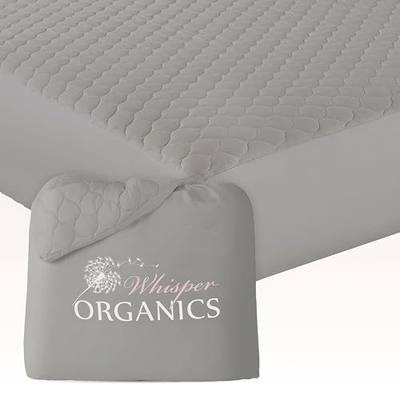 100% Cotton Organic Mattress Pad - Breathable & Cooling Mattress Protector Queen - Premium 300GSM Quilted and Machine Washable - Fairtrade & GOTS Certified Bed Protector (Grey, Queen)