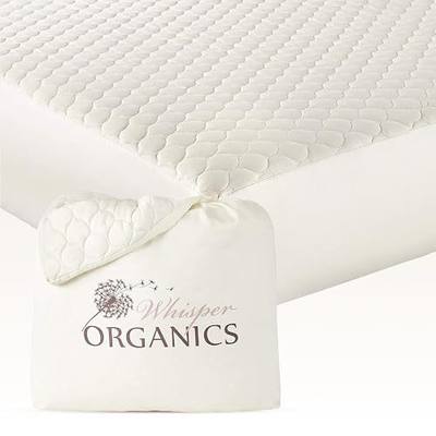 100% Cotton Organic Mattress Pad - Breathable & Cooling Mattress Protector RV Short Queen - Premium 300GSM Quilted & Machine Washable - Fairtrade & GOTS Certified Bed Protector (Ivory, RV Short Queen)