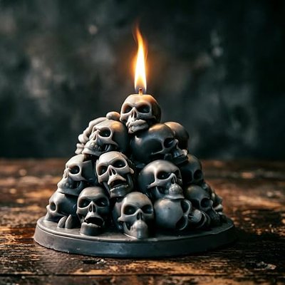 Wehous Stacked Skull Candle Molds for Candle Making, Cool Halloween Skull Silicone Molds for Epoxy Resin Casting Concrete Candle Soap Wax Mold, 3D Chocolate Cake Fondant Halloween Ornament Mold