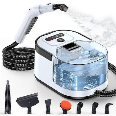 Steam Cleaner for Home & Car, 1500ml Portable Steamer for Cleaning, 15s Heat-Up, 3-Level Adjustable, Handheld Steam Cleaner for Kitchen, Bathroom, Furniture, Windows, BBQ Grill, Car Detailing, White