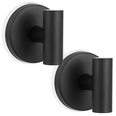 Large Suction Cup Hooks for Shower, Heavy Duty Rust-Resistant No-Drill Towel & Robe Hooks for Glass Mirrors, Smooth Tile Walls, Bathroom & Kitchen(2, Matte Black)