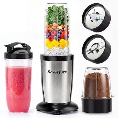 Smoothie Blender, 900W Portable Blenders Smoothies and Shakes Dark Grey | 16Pcs Personal Blender and Grinder Combo Kitchen, Portable Smoothie Maker with BPA-Free 2x24oz Blend & 1x10oz Grind Cup