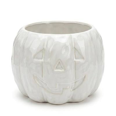 Ceramic Pumpkin Halloween Candy Bowl - Ceramic Jack O Lantern Fall Candy Dish for Porch Decoration
