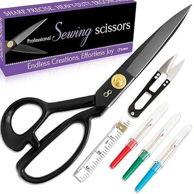 Professional 8 Inch Sewing Scissors for Fabric Cutting - Ultra Sharp, Heavy Duty Fabric Shears for Smooth, Precise Cuts on All Fabrics and Leather, for Tailors, Dressmakers, Crafters, and Artists