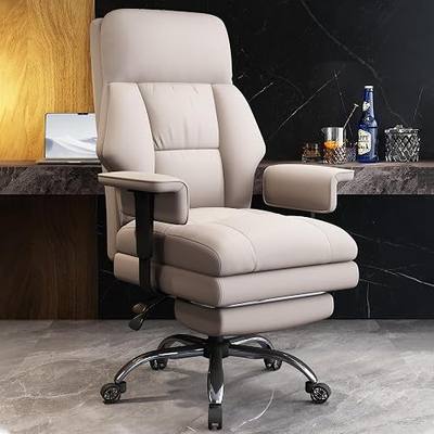 Office Chair with Leg Rest, Leather High Back Executive Office Chair with Wheels, Ergonomic Desk Chairs with Lumbar Support for Home Office