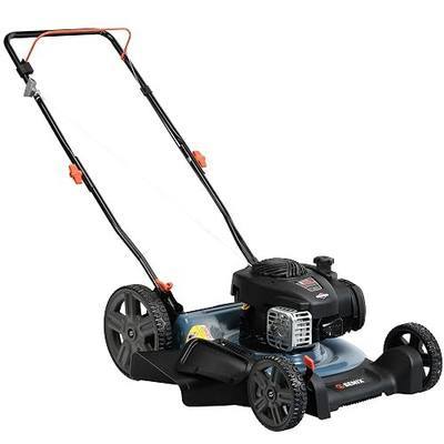 SENIX 21-Inch Gas Push Lawn Mower with 140 cc 4-Cycle Briggs & Stratton Engine, Mulching and Side Discharge, 6-Position Dual Lever Height Adjustment (LSPG-M6)