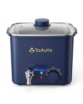 TOAUTO 8Lbs Electric Wax Melter for Candle Making, 4L Candle Wax Melting Pot with Bottom Pour Spout, Adjustable Temperature Control, Fast Heating Wax Heater for DIY, Small Business, AC 120V