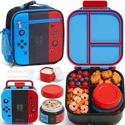 Fimibuke Kids Bento Lunch Box w/ 8.5oz Thermo Food Jar, Insulated Lunch Bag | Leak Proof 3-4 Compartments 60oz Toddler Lunch Food Container with Utensils, Sauce Cup for School Boys Girls, Dishwasher Safe
