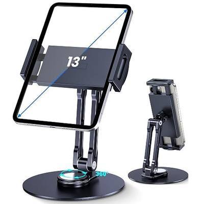 CreaDream iPad Stand, Aluminum Tablet Holder Swivel Stand for Desktop | Adjustable with 360° Rotating Base, Compatible with 4.7''-13" Tablets, Phone, iPad Pro/Air/Mini, Galaxy Tab, Surface Pro