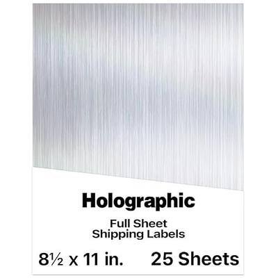 STARLIBOO 25 Sheets Holographic Sticker Paper, Brushed Silver Printable Vinyl for Inkjet & Laser Printer, Brushed Metallic Silver Texture, Dries Quickly (8.5" x 11")