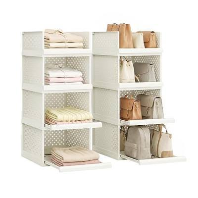 Wardrobe Storage Organiser 8 Pack, 163 cm Stackable Closet Drawers | Large Wardrobe Organizer Boxes for Clothing, Bedroom, Bathroom Living Room