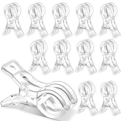 12 Pack 3.5 Inch Clear Balloon Arch Clips, Heavy Duty Transparent Spring Clamps for Backdrop Stand, Reusable Plastic Clips for Birthday Wedding Party Decor Photography Studios