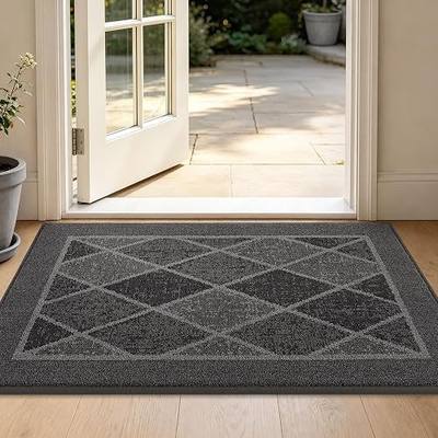 BEQHAUSE Dirt Trapper Door Mats 24" x 36", Non-Slip Washable, Grey | Doormat Indoor Entrance Low-Profile, Dirt Resistant and Absorbent Entryway Rugs Inside Welcome Floor Mat for Front Back Door