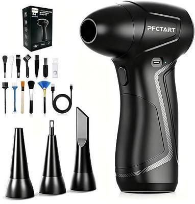 Compressed Air Duster, 100,000 RPM Turbo Fan, Mini Blower with Cleaning Bag and 4 Replacement Nozzles, for Keyboard, PC Repair Technician, Car Owner and House
