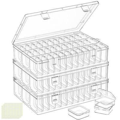 Bead Organizer Box, 108 Pcs Mini Clear Bead Storage with Hinged Lid and Labels, Small Plastic Containers for Jewelry Making, DIY Craft, Diamond Painting, Screws, Nail Art, and Seeds (3 Pack)