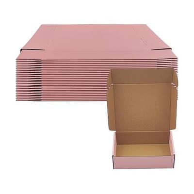 Pink Shipping Boxes 24 Pack 8x6x2 inches, Corrugated Cardboard Mailer Boxes | Kraft Mailer Boxes for Small Business and Gift Giving, Colorful Packing Boxes for Shipping Jewelry, Cosmetics and Perfume