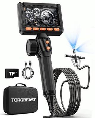 6mm Two-Way Borescope, Dual Lens Endoscope Camera with Light, 1080P HD Inspection Camera with TF Card, 210° Articulating Borescope, IP67 Waterproof, 5FT Snake Camera for Wall Automotive