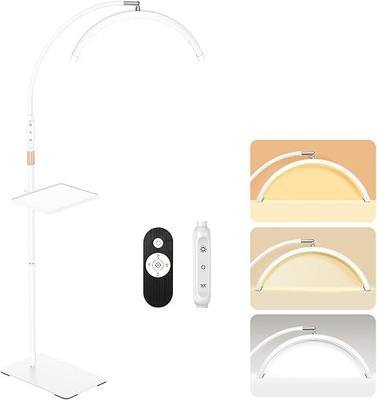Mznoo Lash Light with Tool Tray, 2500LM Moon Light for Lash Tech, White | 3200K to 6500K Adjustable Color Temperature, Flexible Lamp Head, Dimmable Brightness, for Beauty Salons and Beginner DIY