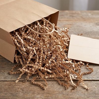 Dayify Kraft Brown Crinkle Paper Filler Shred for Gift Box | Crinkle Paper Filler – Men's Gifts, Father's Day, Rustic Weddings, Thanksgiving, Birthdays, Christmas.