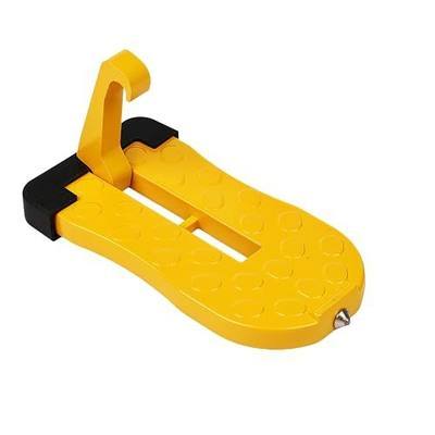 Car Door Step, Foldable Aluminum Alloy Roof Rack Door Step, Heavy Duty 500 lbs Capacity, Anti-Slip Universal Fit for Cars, SUVs and Trucks, Easy Access Tool for Kayaks, Bikes and Roof Cargo Yellow