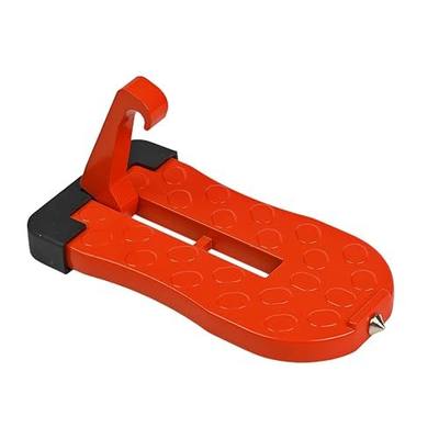 Car Door Step, Foldable Aluminum Alloy Roof Rack Door Step, Heavy Duty 500 lbs Capacity, Anti-Slip Universal Fit for Cars, SUVs and Trucks, Easy Access Tool for Kayaks, Bikes and Roof Cargo Red