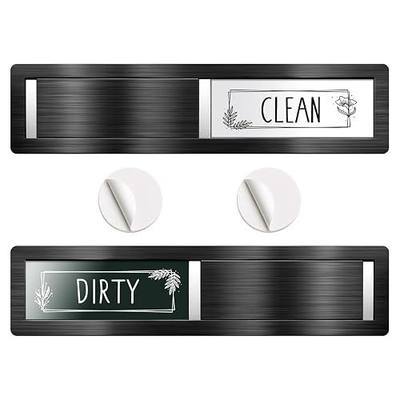 Dishwasher Magnet Clean Dirty Sign, Premium Stainless Steel, Dishwasher Clean Dirty Sign with Strong Magnet & Self-Adhesive Stickers, Non-Scratch, Easy to Read, New Home Essentials