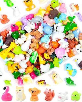 FIVEIZERO 56 Pcs Mini Resin Animal Figurines Bulk Tiny Little Animals to Hide Small Figures for Micro Fairy Garden Party Favors Dollhouse Crafts Decor