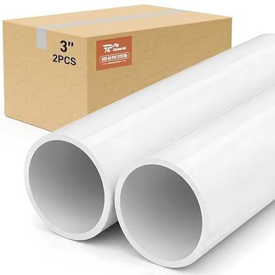 3 Inch PVC Pipe, 17" Long SCH40 Industrial PVC Pipe | 3.50" OD Furniture Grade White PVC Pipe for DIY Projects, Greenhouse, Garden, Workshop and Furniture Frame, 2 Pack
