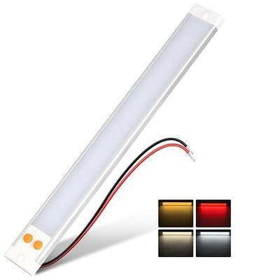 12V LED Light Bar, 3CCT Switchable with Red Nightlight 12 Volt Dimmable Light Strip,12 Inch Ultra-Slim RV Interior Light for Motorhome Camper Trailer Countertop Under Cabinet Lighting -1Pcs
