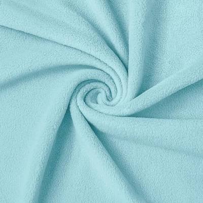 63" Wide Polar Fleece Fabric by the Yard, Heavyweight Cotton Fabric, 280gsm Soft & Durable Material for Apparel, Blankets and DIY Sewing (Light Blue, 1/2 Yard)