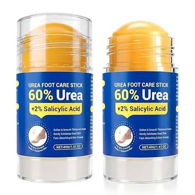 60% Urea Foot Cream Stick + 2% Salicylic Acid | Intensive Repair for Cracked Heels & Calluses, Deep Moisturizing Foot Balm, Exfoliating, Fast-Absorbing