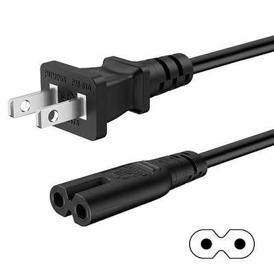 5FT 2 Prong TV Power Cable Cord for TCL Roku Smart LED LCD HD 24" 32" 40" 42" 43" 48" 50" 55" 60" 65" 75" 85" Inch TV- TCL Roku TVs 55s405 43s425 50s425 AC Power Cable Longer Plug Cord Replacement