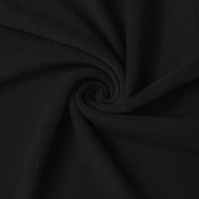 63" Wide Polar Fleece Fabric by the Yard, Heavyweight Cotton Fabric, 280gsm Soft & Durable Material for Apparel, Blankets and DIY Sewing (Black, 1/2 Yard)
