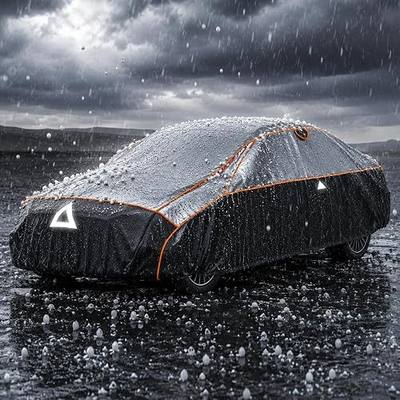 Favoto Hail Protector Car Cover Waterproof Heavy Duty Padded Car Cover | Snow Rain Hail Protection Car Cover for Automobiles Outdoor with 3 Windproof Straps&Reflective Strips Fits Sedan up to 194"
