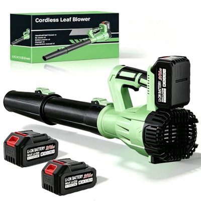 Cordless Leaf Blower, 6-Speed High Power Electric Blower with 6.0Ah Battery, Lightweight Design, 2 Batteries