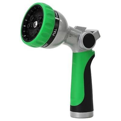 RESTMO Water Hose Nozzle, Metal Garden Sprayer, Medium Duty, Leak-proof | Compact Design, 7 Adjustable Spray Patterns, Thumb Control, Ideal for Plants & Lawns Watering, Cars & Pets Washing, Green