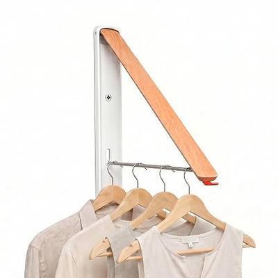 RFOUO White Foldable Wall Mounted Clothes Drying Rack,Laundry Hanger,1 Pack | Space saving Foldable Clothes Hanger for Laundry Organization,coat hanger racks,laundry drying rack,Clothes drying hanger