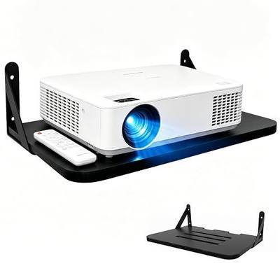 Floating Projector Shelf, Router Wall Mount Wood Shelf, | Projector Mount Rack, Modem and Cable Box for Xbox, Sturdy Projector Holder Stand, 15.75*9.84"