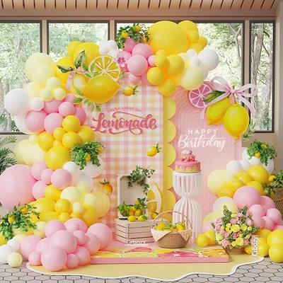 160Pcs Lemonade Birthday Decorations for Girls, Pink Yellow Balloon Arch | Pink and Yellow Balloon Arch kit for Summer Lemon Birthday Party Baby Shower Bridal Shower Decorations
